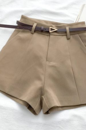 Belted High Waisted Shorts