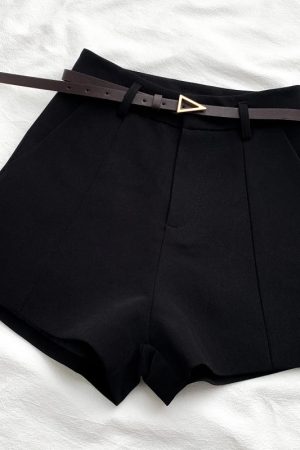 Belted High Waisted Shorts