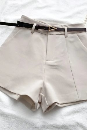 Belted High Waisted Shorts