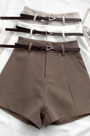 Belted High Waisted Shorts