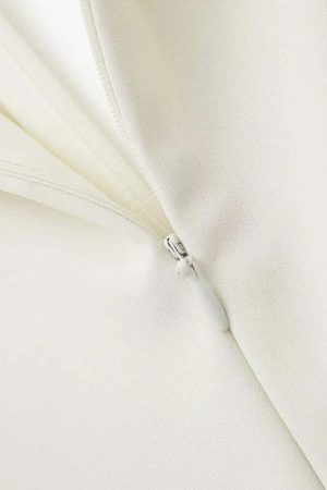 Belted Plunge Neck Mini Dress