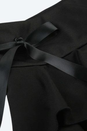 Black Coquette Mini Skirt