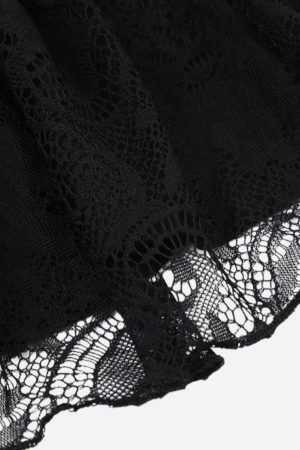 Black Coquette Mini Skirt