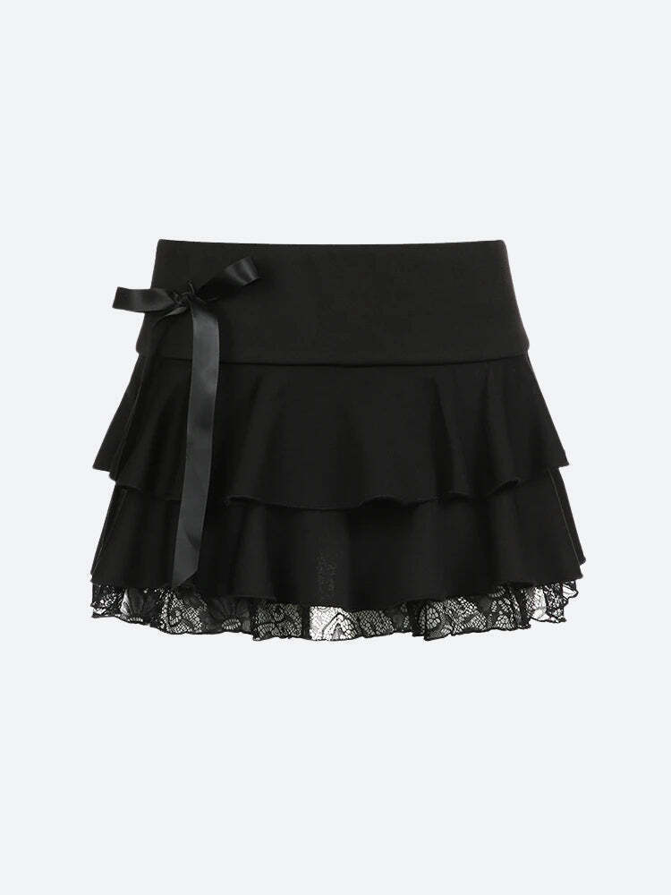 Black Coquette Mini Skirt Black Coquette Mini Skirt