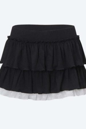 Black Coquette Mini Skirt