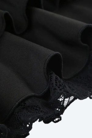 Black Coquette Mini Skirt