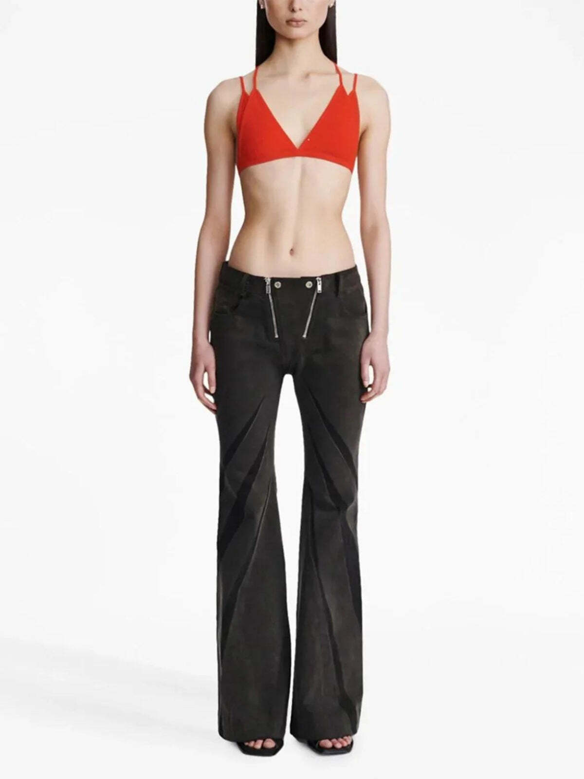 Black Denim Tube Top & Patch Jeans Two Piece Set Black Denim Tube Top & Patch Jeans Two Piece Set