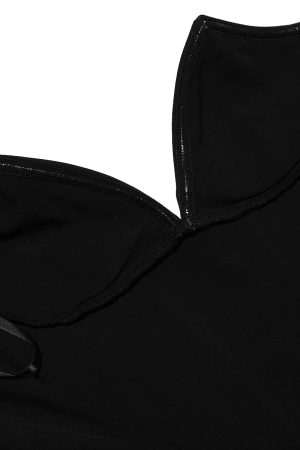 Black Plunge Corset Midi Dress