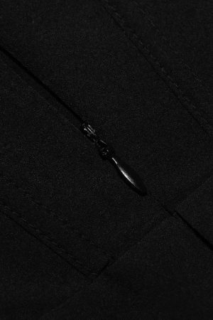 Black Plunge Corset Midi Dress