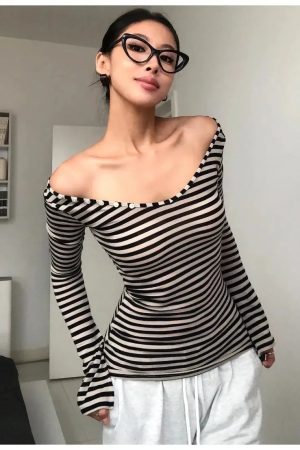 Black & White Striped Top