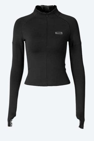 Bodycon Half Zip-Up Top