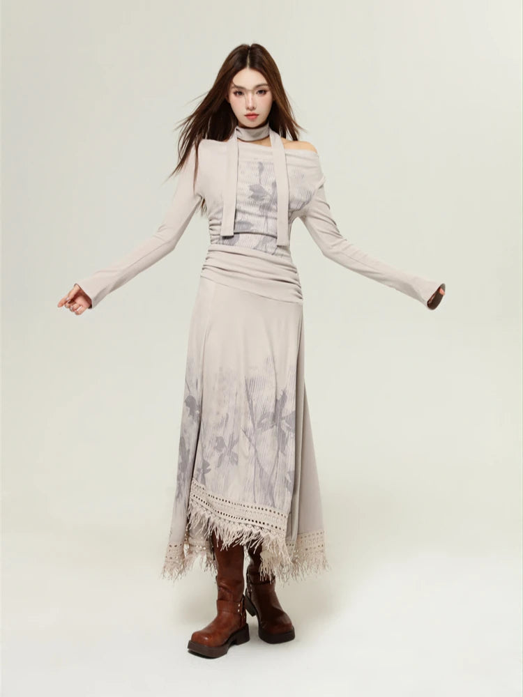 Bohemian One Shoulder Maxi Dress Bohemian One Shoulder Maxi Dress