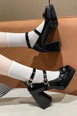 Bow & Heart Mary Jane High Heels