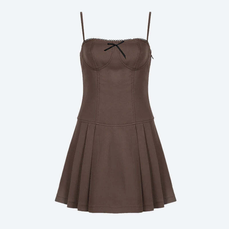 Bow Pleated Mini Dress Bow Pleated Mini Dress