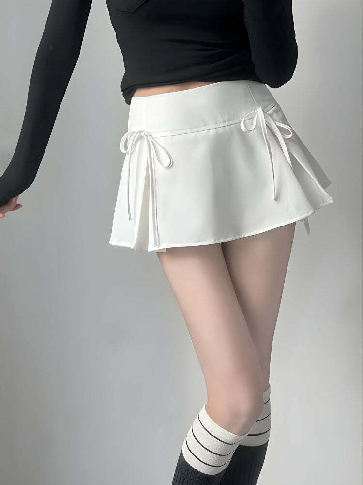 Bow Pleated Mini Skirt Bow Pleated Mini Skirt