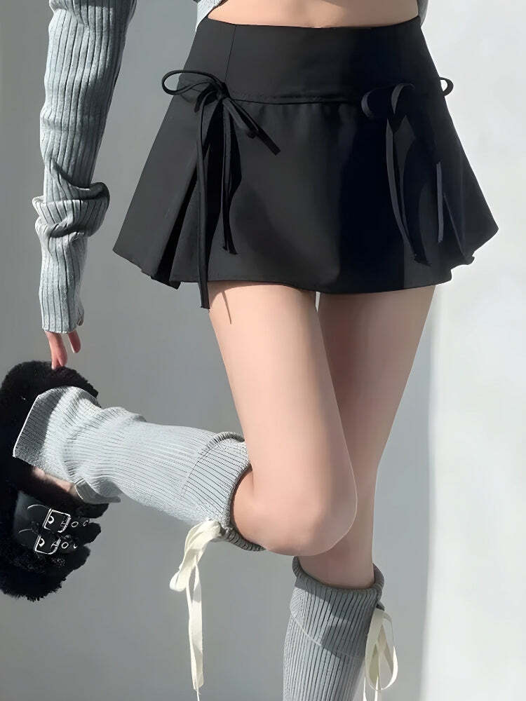 Bow Pleated Mini Skirt Bow Pleated Mini Skirt