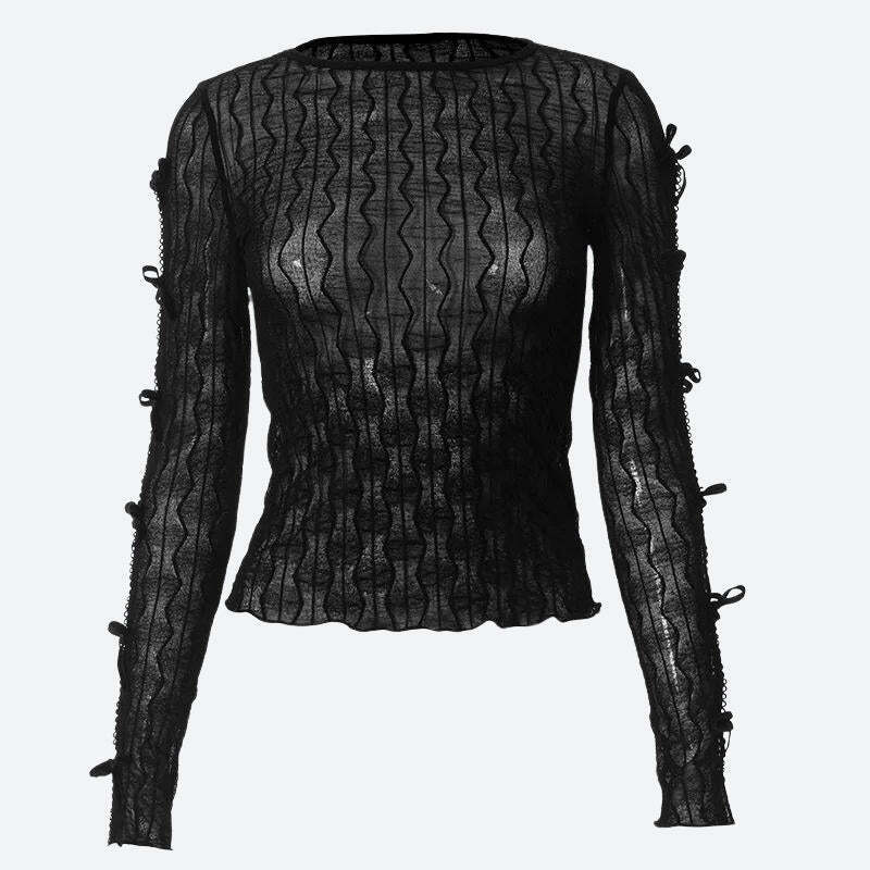 Bow Sleeve Sheer Top Bow Sleeve Sheer Top