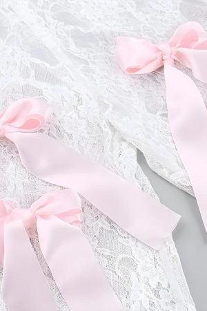 Bow Transparent Lace Flare Pants