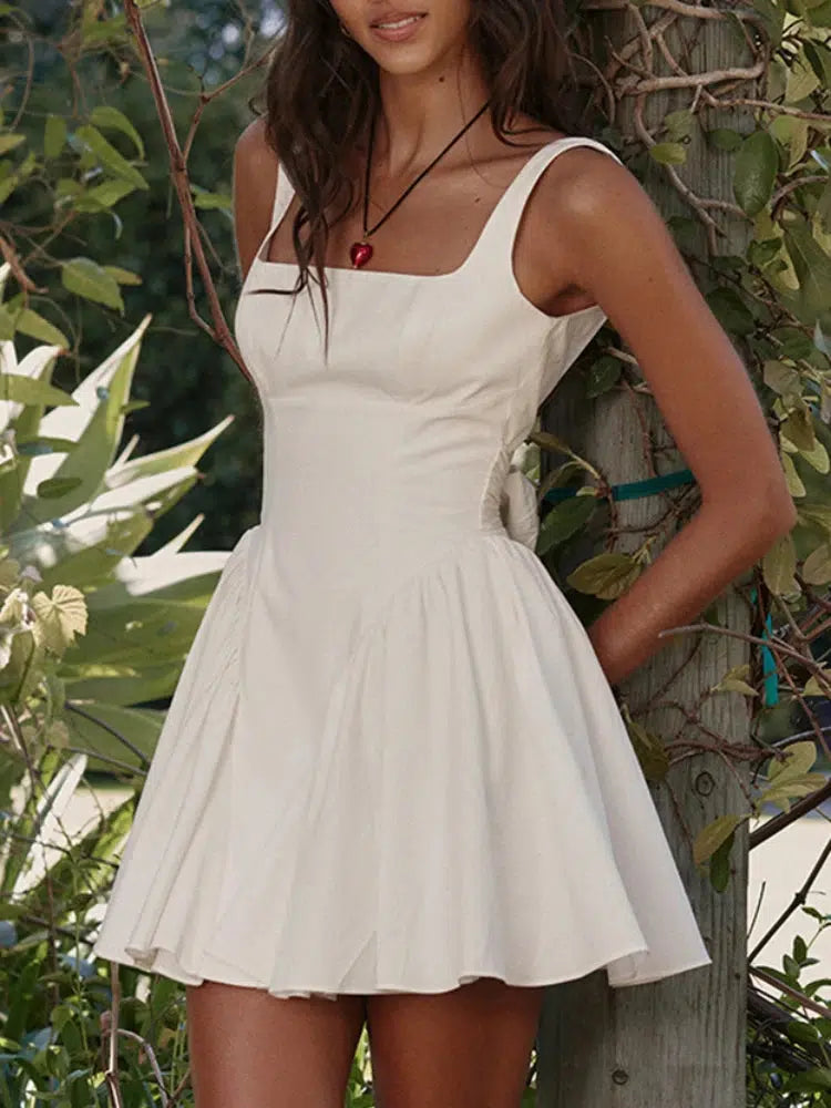 Bow Waist Backless Mini Dress Bow Waist Backless Mini Dress