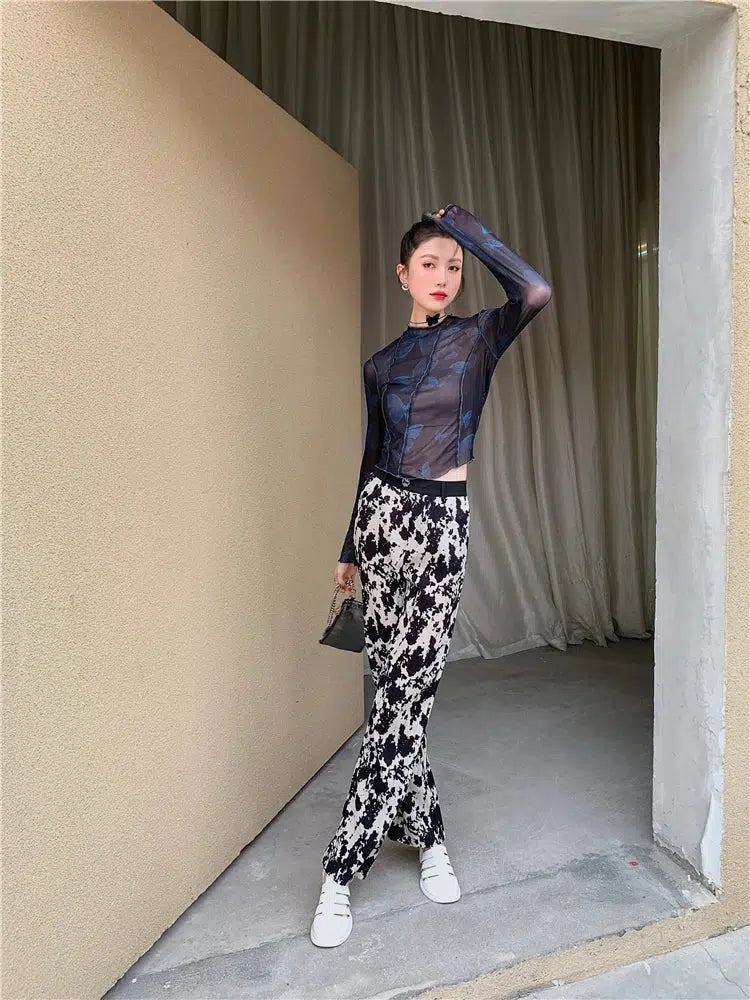 Butterfly Seam Detailed Mesh Top Butterfly Seam Detailed Mesh Top