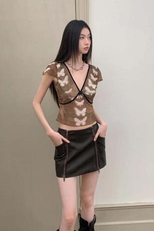 Butterfly V Neck Top