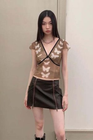 Butterfly V Neck Top