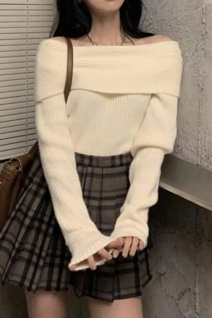 Casual Off Shoulder Knitted Sweater
