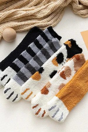 Cat Paw Plush Socks