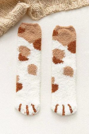 Cat Paw Plush Socks