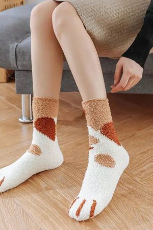 Cat Paw Plush Socks