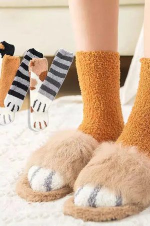 Cat Paw Plush Socks