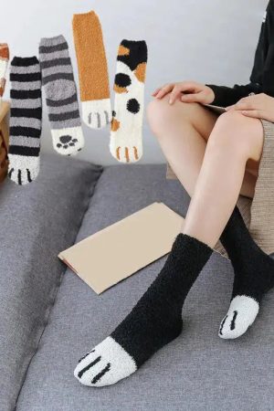 Cat Paw Plush Socks