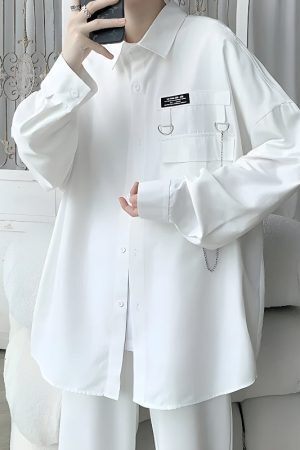 Chain Detailed Long Sleeve Shirt