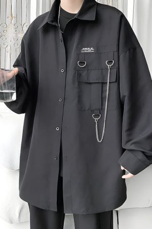 Chain Detailed Long Sleeve Shirt