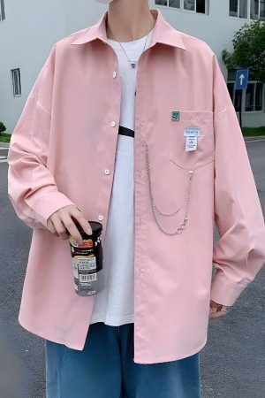 Chain Detailed Long Sleeve Shirt