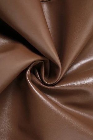 Chain Strap Faux Leather Mini Dress