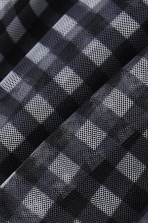 Checkered Strapless Top & Mini Skirt Two Piece Set