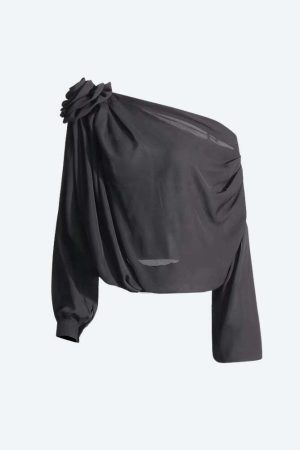 Chiffon One Shoulder Top