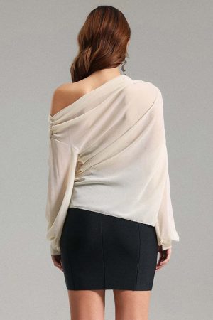 Chiffon One Shoulder Top