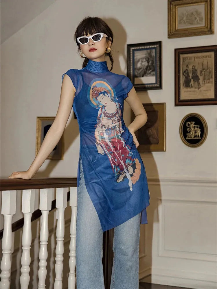 Chinese Woman Mesh Top Chinese Woman Mesh Top