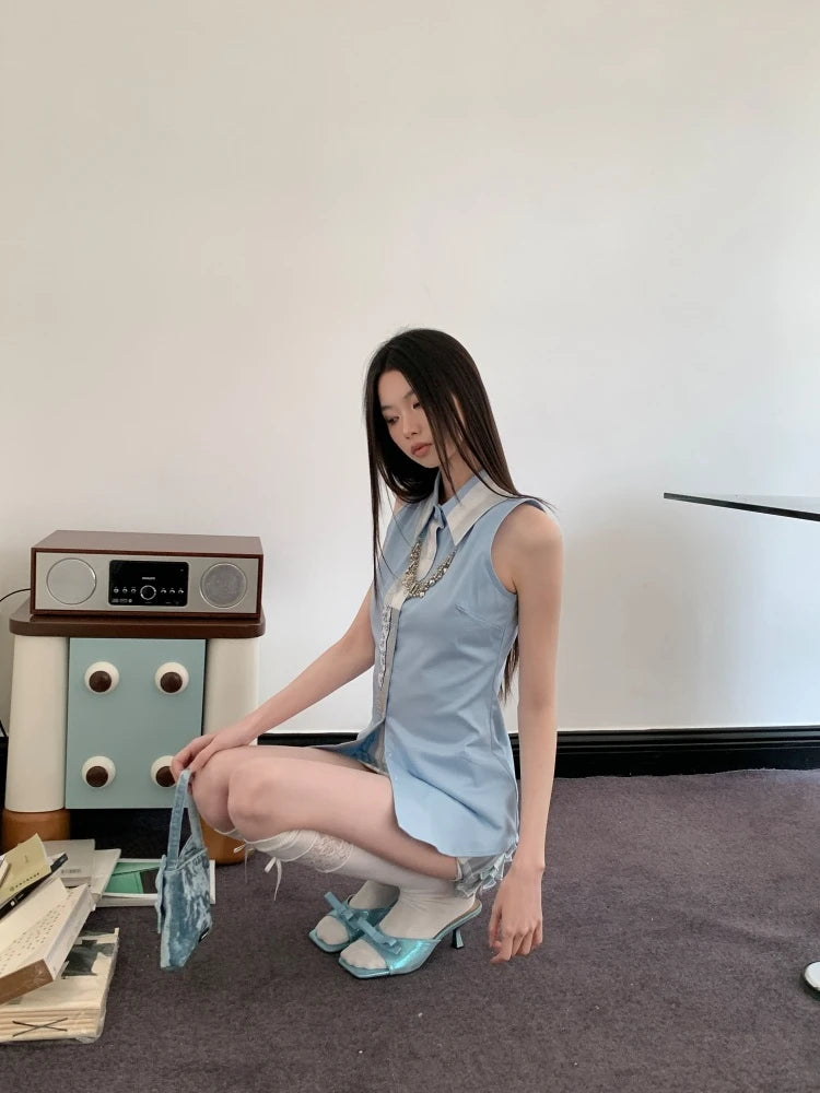 Classic Collar Sleeveless Shirt Classic Collar Sleeveless Shirt