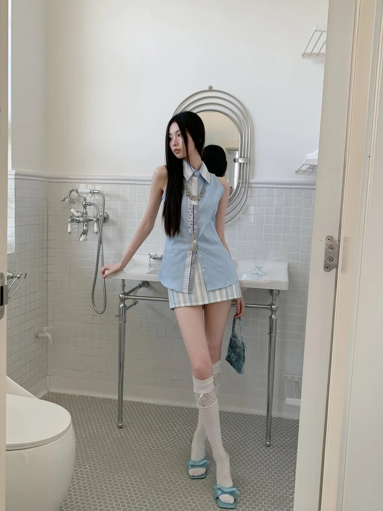 Classic Collar Sleeveless Shirt Classic Collar Sleeveless Shirt