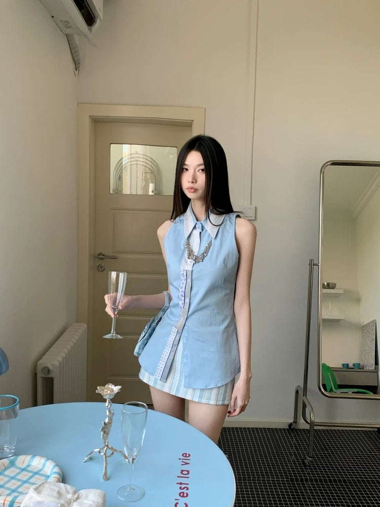 Classic Collar Sleeveless Shirt Classic Collar Sleeveless Shirt