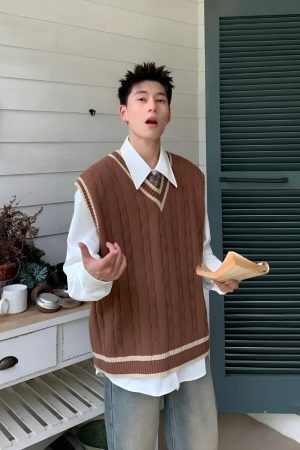 College Knit Sweater Vest