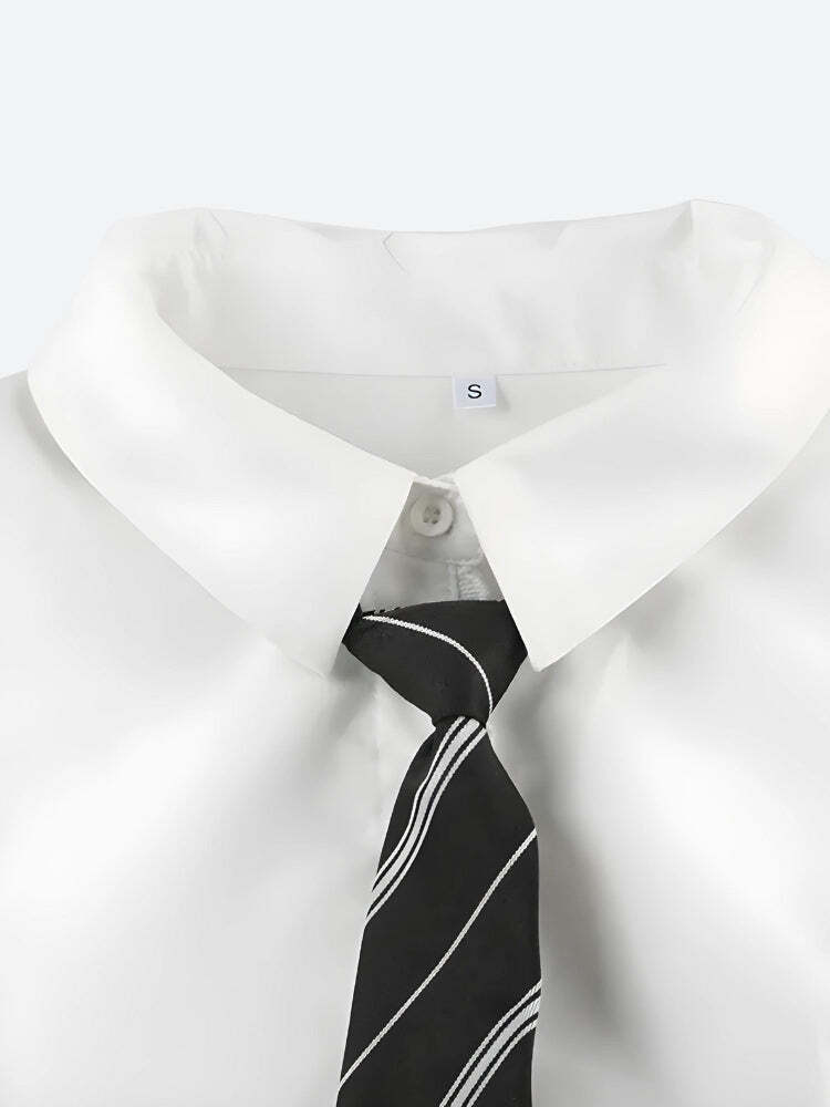 College Shirt With Striped Tie College Shirt With Striped Tie