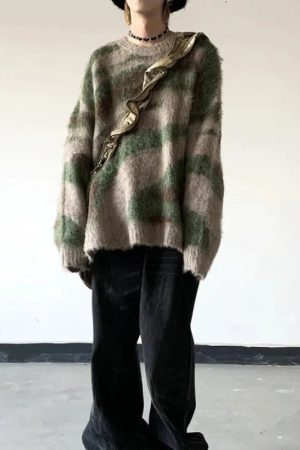 Colorful Patterned Knitted Sweater