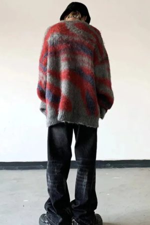 Colorful Patterned Knitted Sweater