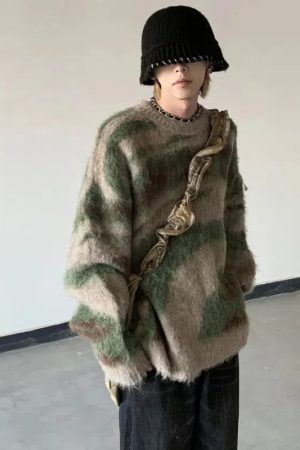 Colorful Patterned Knitted Sweater