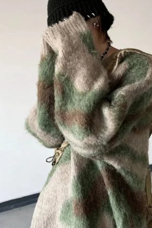 Colorful Patterned Knitted Sweater