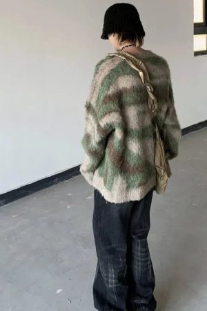 Colorful Patterned Knitted Sweater